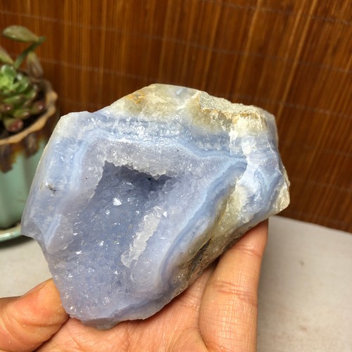 Natural blue chalcedony agate