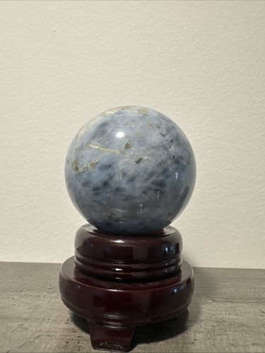 Polished blue agate sphere 301 - agate,