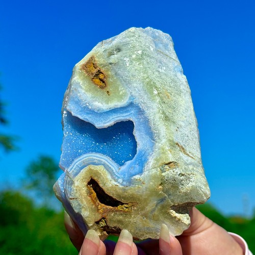 409g natural blue chalcedony - 409g,